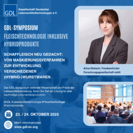 Vortrag zum GDL-Symposium Fleischtechnologie und Hybridprodukte Vortrag zum GDL-Symposium Fleischtechnologie und Hybridprodukte